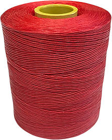 Нитка плоска вощена для ручного шиття підошви, взуття, шкіри 0,8мм 1000м Червона