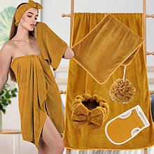 Набір банний MALLOORY HOME 66331/10296 махра – рушники, мочалки та пов'язка на голову, Пісочний (BOT)