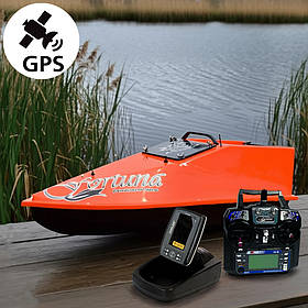 Прикормовий кораблик Фортуна 45000 mAh, GPS (Cortex 6+1), Ехолот Toslon TF520 Помаранчевий
