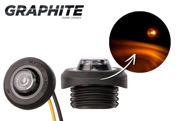 Ліхтар габаритний бічний помарачевий світлодіодний HORPOL LD 2632 GRAPHITE декоративний на трубу