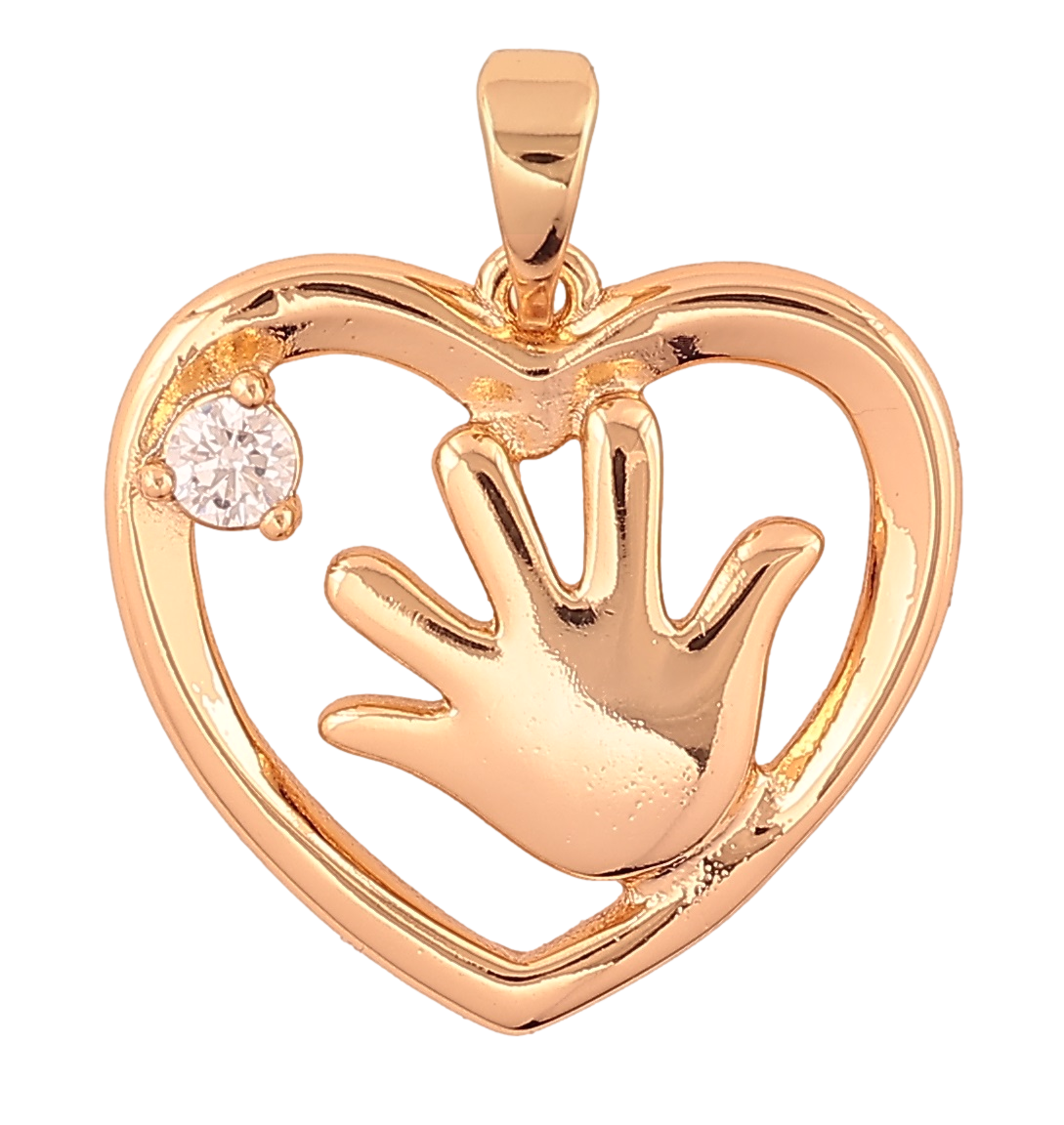 Кулон Xuping Позолота 18K «Серце з долонькою» для ланцюжка до 5мм