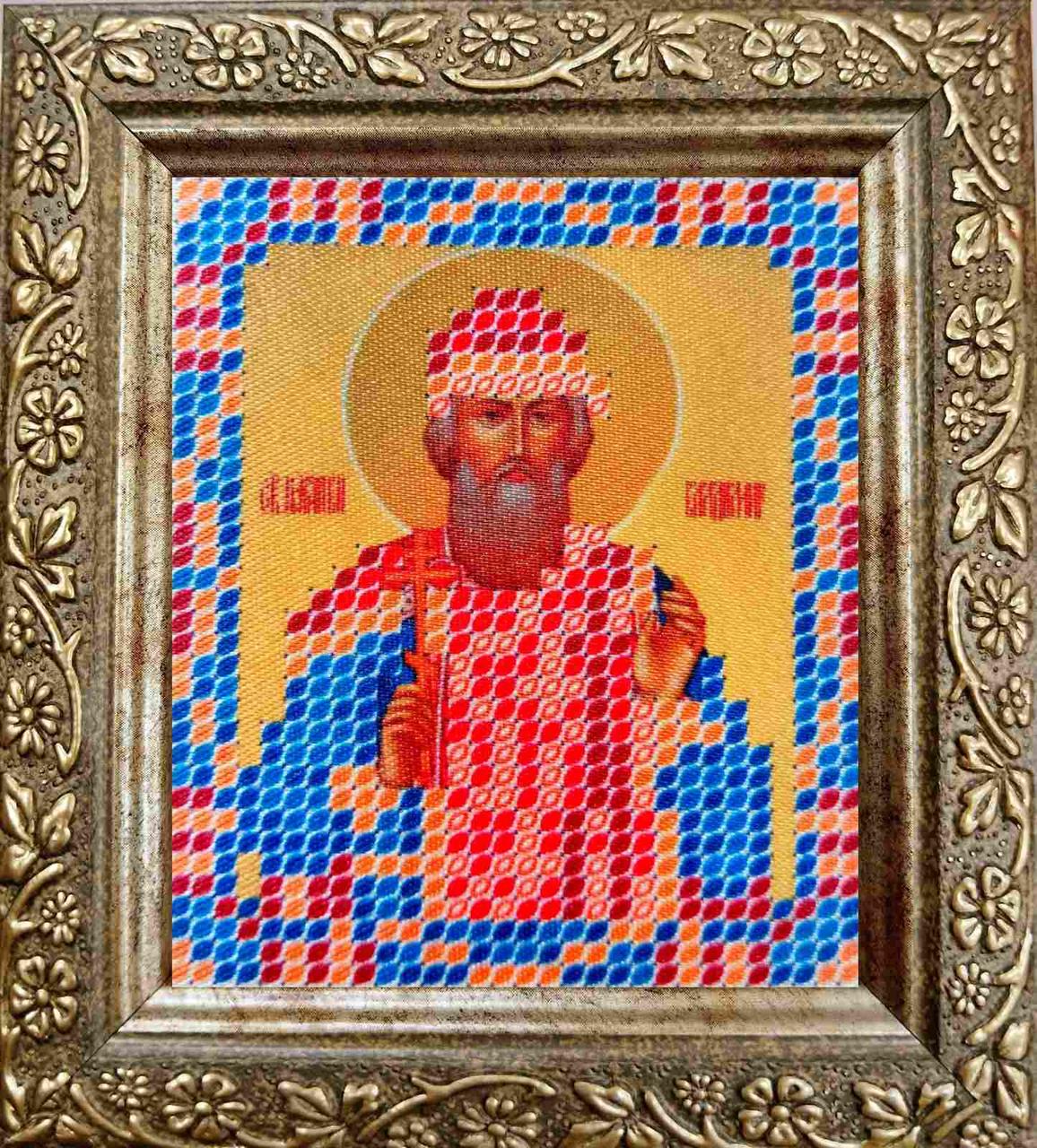 Набір для вишивання бісером ArtWork ікона Св. кн. Володимир НВТ 7017 6х7см з рамкою в комплекті, фото 1