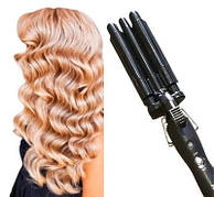 Потрійна плойка хвиля для волосся Три хвилі Pro Mozer MZ 6621 для природної хвилі терморегулятор кераміка 65 В