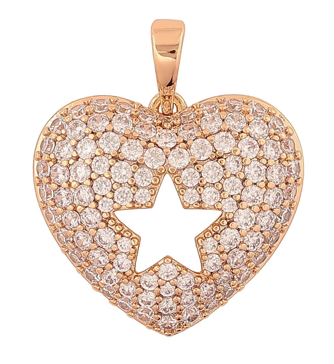 Кулон Xuping Позолота 18K «Серце з інкрустацією кристалами» для ланцюжка до 6мм