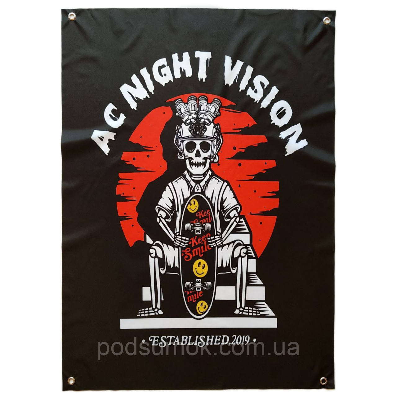 Банер прапор військовий AC NIGHT VISION 70х100 см настінний односторонній з люверсами, фото 1