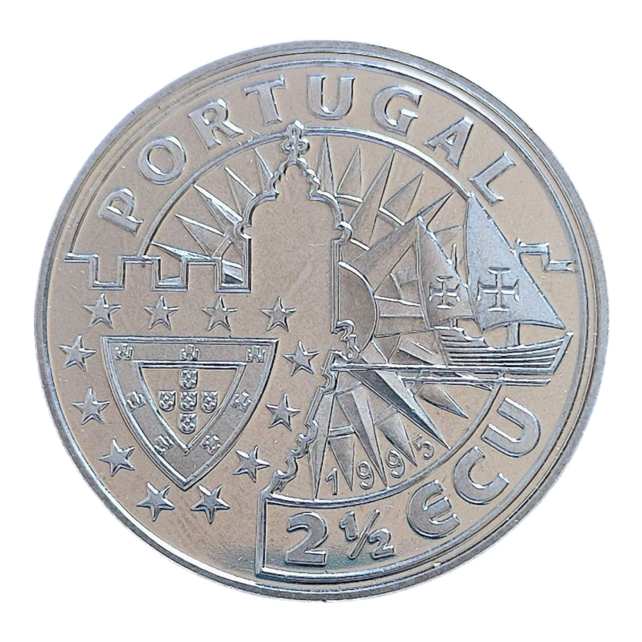 Португалія 2½ ECU, 1995 Європа та Новий Світ - Васко Да Гама, фото 1