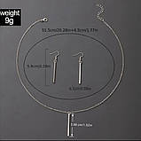 Комплект підвіска та сережки довгі

, колір срібло, фото 6