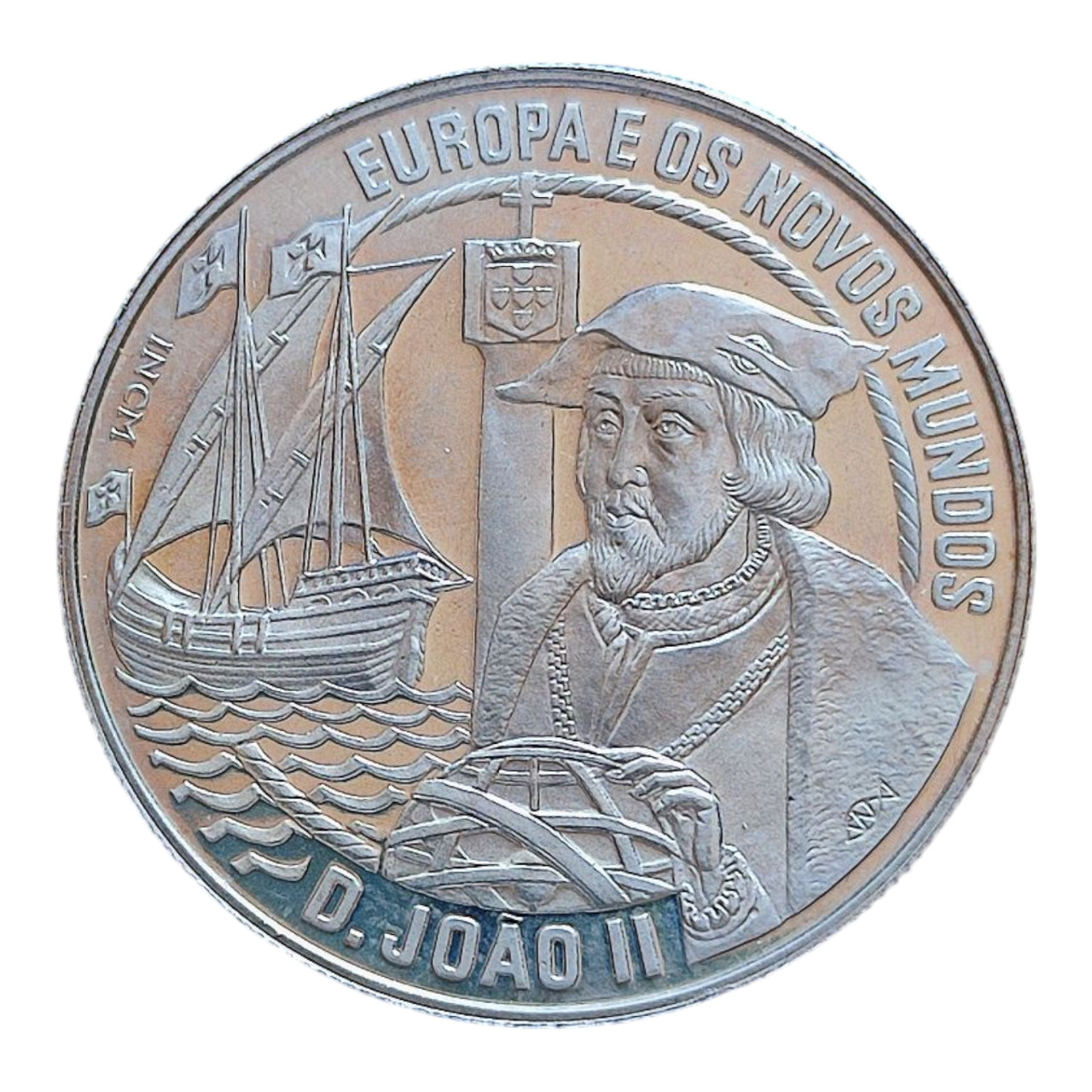 Португалія 2½ ECU, 1992 Європа та Новий Світ - Жуан ІІ, фото 1