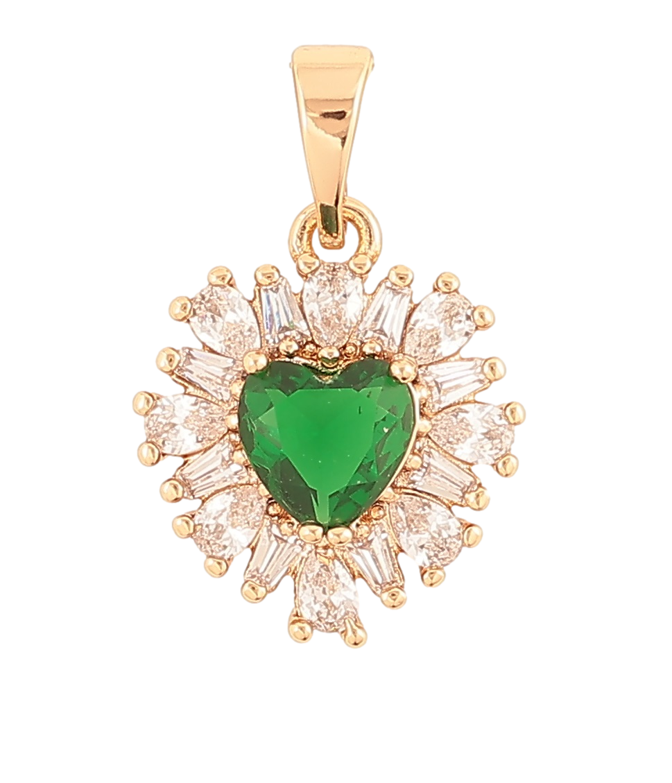 Кулон Xuping Позолота 18K «Кришталеве серце із зеленим кристалом» для ланцюжка до 5мм