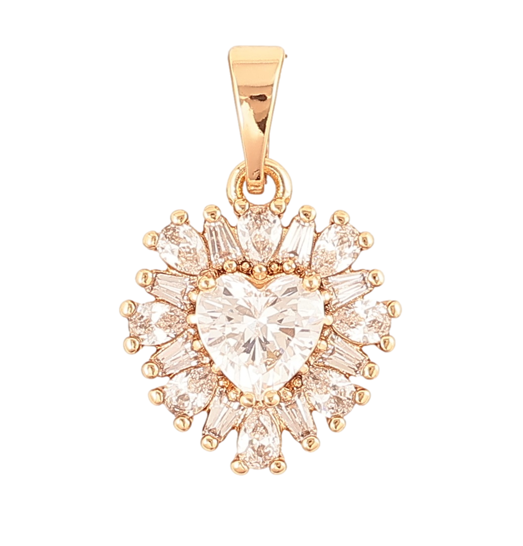 Кулон Xuping Позолота 18K «Кришталеве серце» для ланцюжка до 5мм