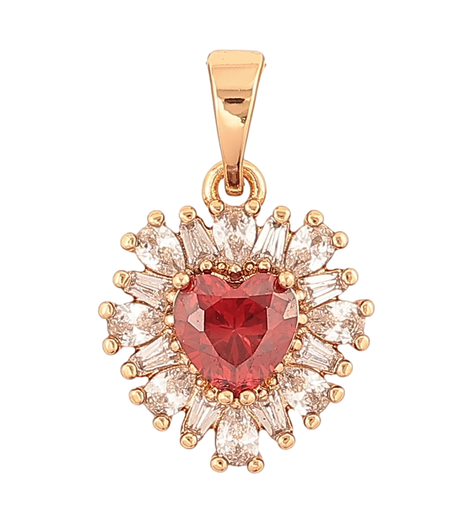 Кулон Xuping Позолота 18K «Кришталеве серце з червоним кристалом» для ланцюжка до 5мм