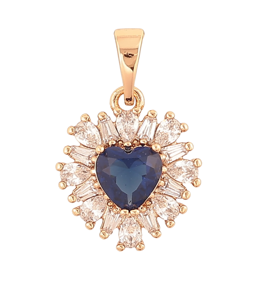 Кулон Xuping Позолота 18K «Кришталеве серце з синім кристалом» для ланцюжка до 5мм