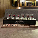 Набір чарок з вишнею 6 шт на темній підставці в подарунковій упаковці, фото 3