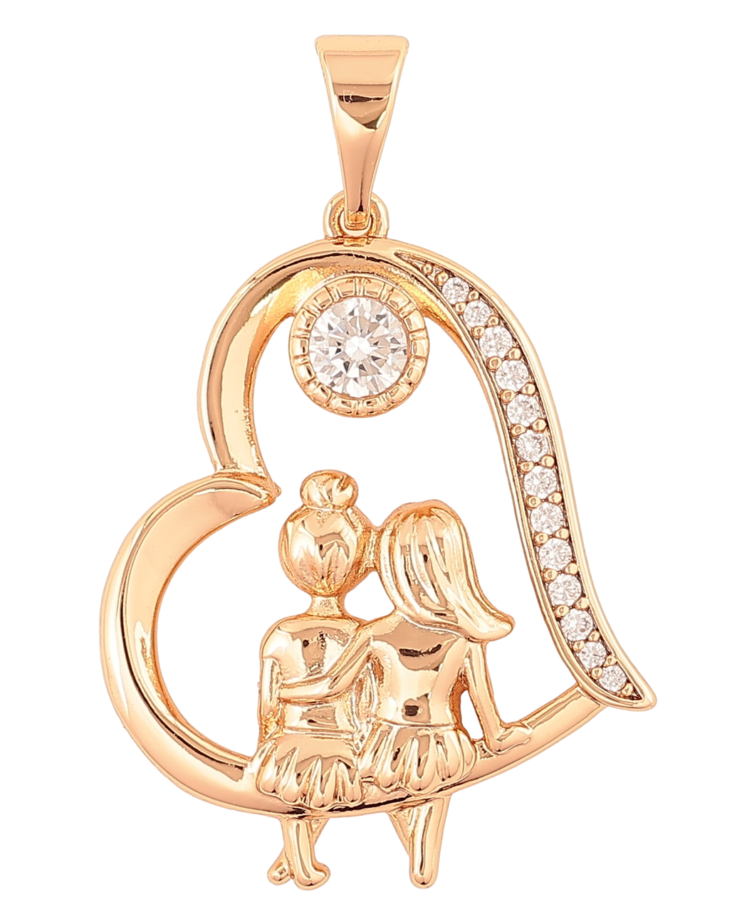 Кулон Xuping Позолота 18K «Серце з подружками» для ланцюжка до 7мм
