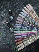 Палітра для демонстрації гель-лаків Disco Gel Дизайнер (з світловідбиваючими блискітками)