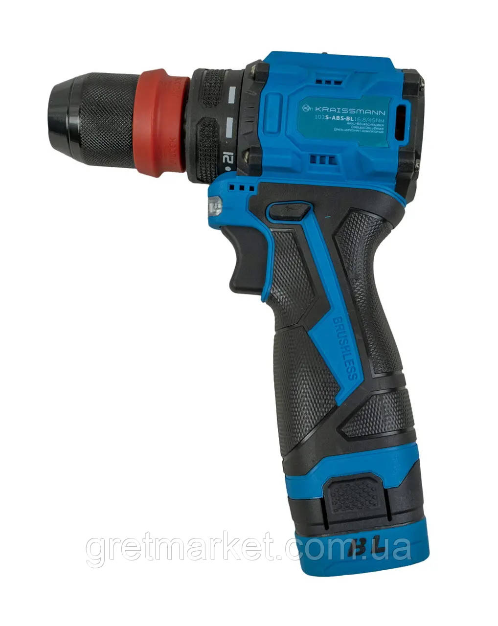 Акумуляторний шуруповерт KRAISSMANN 103 S-ABS-BL 16.8/45 NM (швидкознімний патрон, кейс)