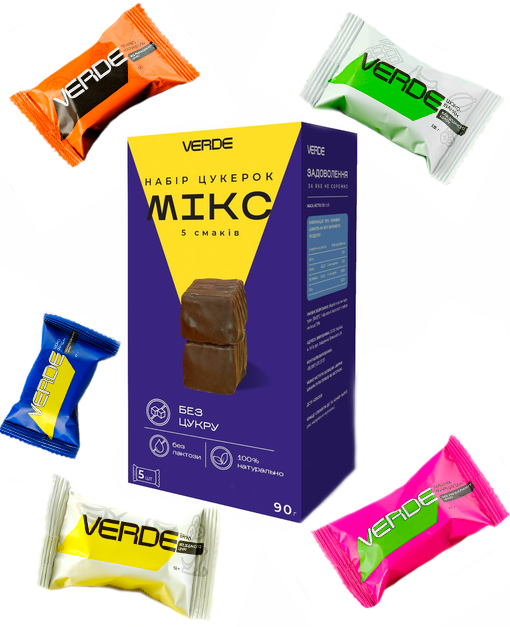 Набір цукерок "Мікс 5 Смаків" 5 шт 90 г Verde