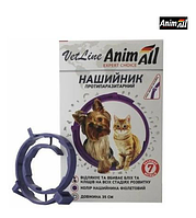 Нашийник протипаразитарний AnimAll VetLine для собак і для котів, фіолетовий, 35 см