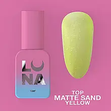 Матове топове покриття LunaMoon Top Matte Sand Yellow без липкого шару для гель-лаку, 13 мл
