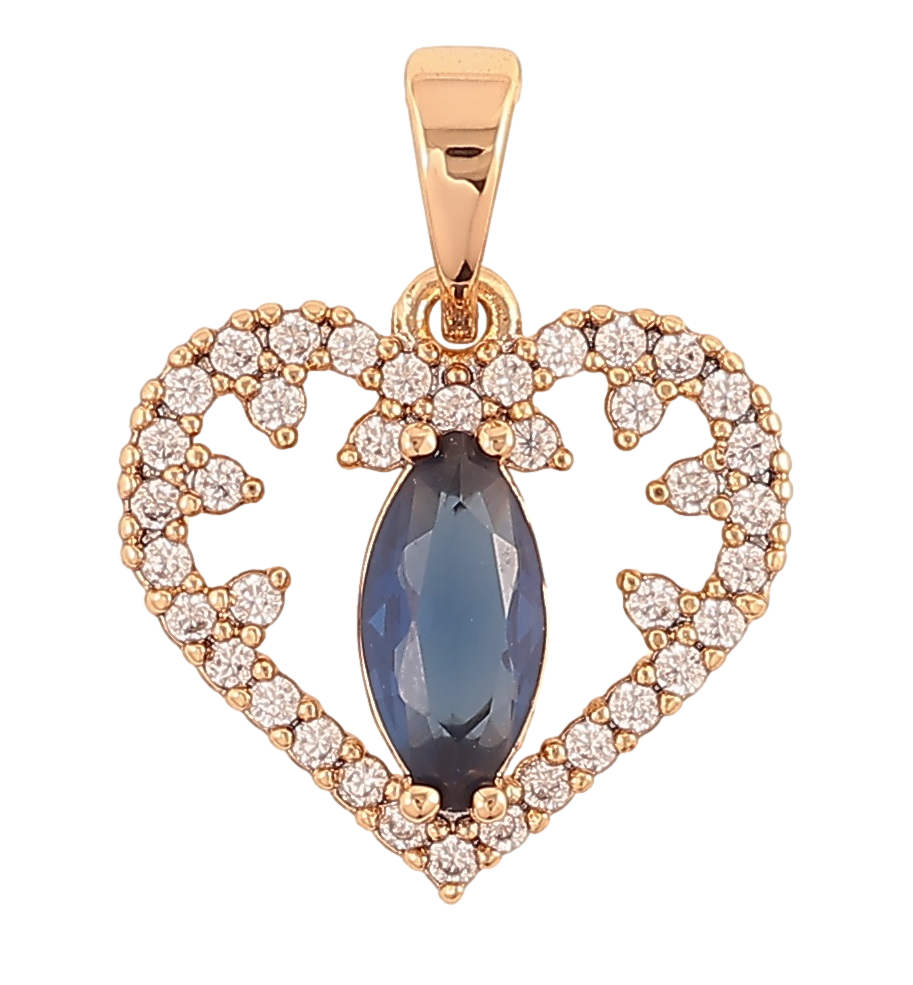 Кулон Xuping Позолота 18K «Серце з кристалами» для ланцюжка до 5мм