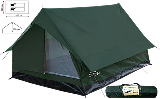 Двомісний намет Totem Bluebird 2 v2 | Легка одношарова літня безкаркасна палатка з одним входом без тамбуру для нетривалих походів