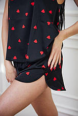 Жіноча піжама шовкова майка та шорти S,M,L,XL, фото 5