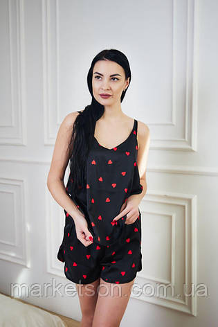 Жіноча піжама шовкова майка та шорти S,M,L,XL, фото 1