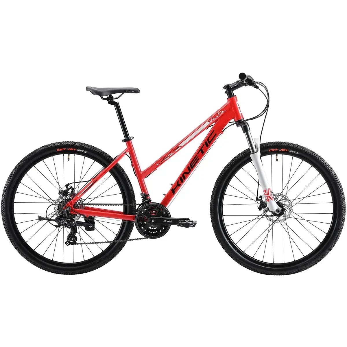 Гірський MTB велосипед KINETIC VESTA 27.5/17 (2022)червоний на легкій алюмінієвій рамі з жіночою геометрією