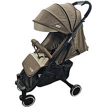 Дитяча прогулянкова коляска (рама алюмінієва, телескопічна ручка) JOY Vittoria 71055 Коричневий льон, фото 3