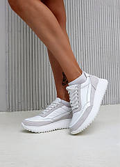 Кросівки LOLA-2 білі шкіра +замша 8102-28