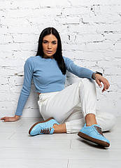 Кросівки Gazelles блакить шкіра