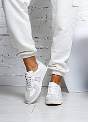 Кросівки Gazelles біла шкіра зі вставками замші