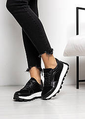 Кросівки ZIPPER чорні шкіра + замша 8148-28