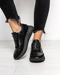 Кросівки LOLA-2 чорні шкіра + замша Розміри 36-41