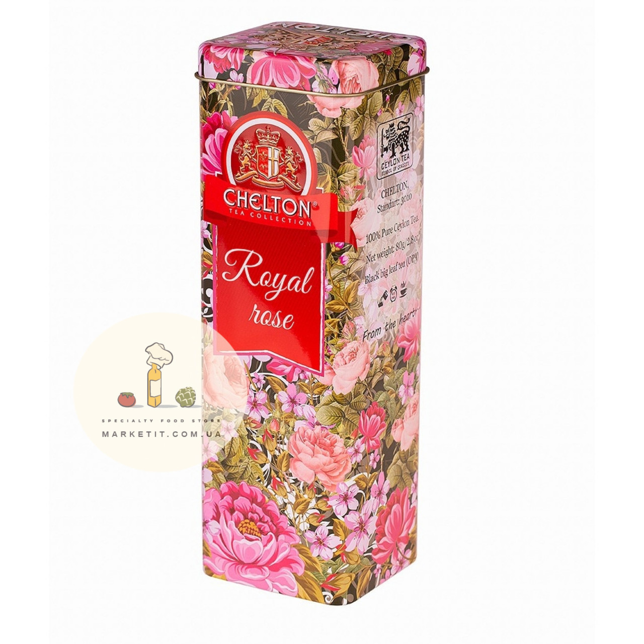 Чай чорний Chelton Royal Rose, великолистова металева банка 80 г., фото 1