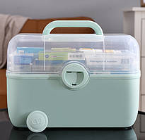 Аптечка органайзер для ліків 40,5х24х27,5 см Домашня аптечка для зберігання ліків М'ятний