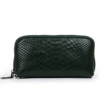 Косметичка кожа 60095-9 d.green .Купити жіночий шкіряний гаманець гуртом і в роздріб в Україні.