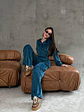 Костюм жіночий велюровий з укороченою кофтою в кольорах 8693, фото 3