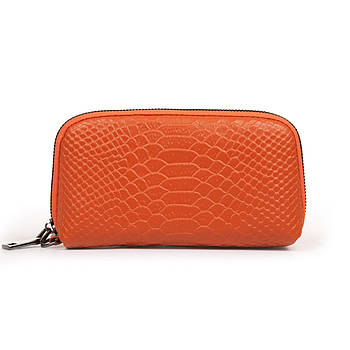 Косметичка кожа 60095-16 orange .Купити жіночий шкіряний гаманець гуртом і в роздріб в Україні.