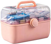 Аптечка органайзер для ліків 40,5х24х27,5 см Аптечка для зберігання ліків Рожевий