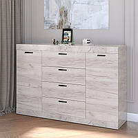 Великий комод Еверест Соната-8 140х38х94 дуб крафт білий. Вартість доставки Міст Експрес 504 грн
