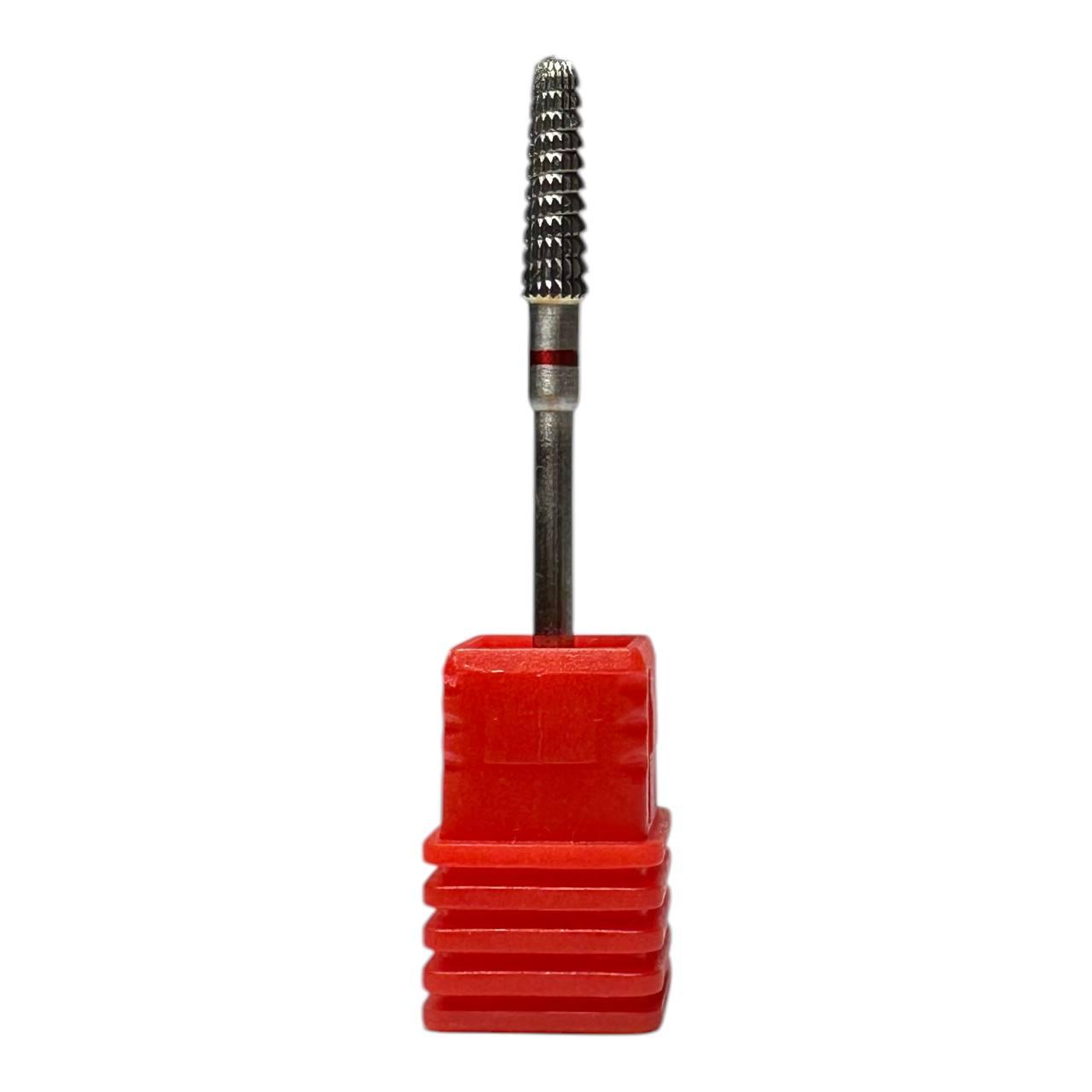 Фреза твердосплавна для манікюру, червона насічка