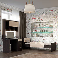 Спальня Дитяча Еверест Бриз Комплект 10 венге + дуб молочний. Доставка кур'єром Міст Експрес на Вашу адресу