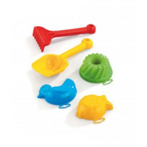 Пісочний набір - граблі, лопатка, 3 пасочки, фото 1