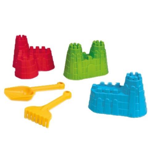 Пісочний набір -  3 шт пасочки замок, граблі, лопатка, мікс видів, фото 1