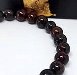 Браслет із каменю лісовий гранат з хрестиком, розмір 8мм, фото 3