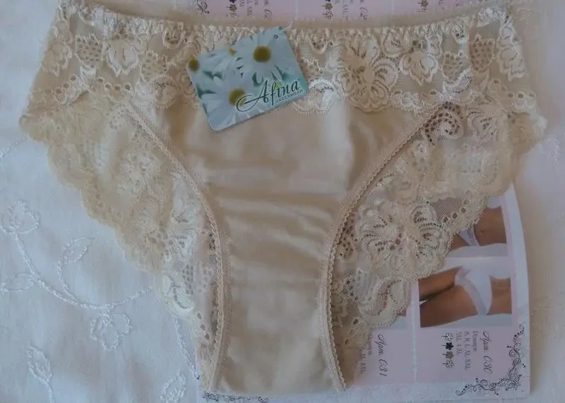 Сліпи бавовняні з еластичним мереживом різні кольори