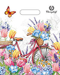 Поліетиленовий пакет із прорізною ручкою 240*300 мм 50 шт. Велосипед