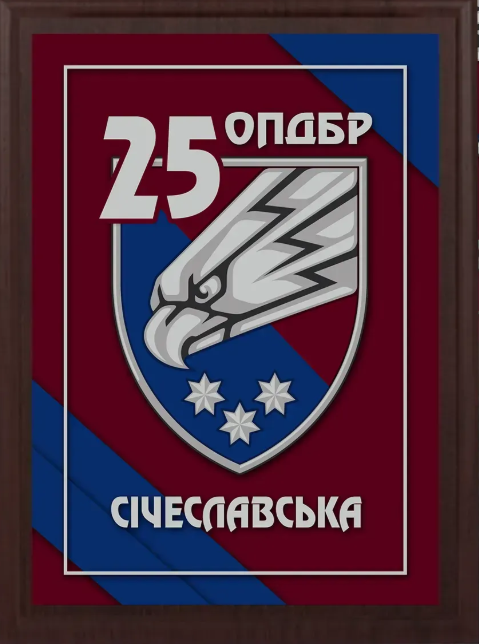 Подяка / грамота / диплом / нагорода на дошці 25 бригада плакетка замовити