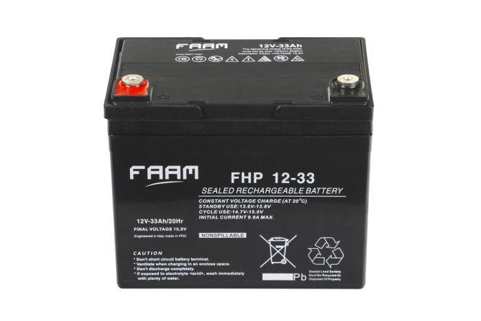 АКУМУЛЯТОРНА БАТАРЕЯ FAAM СЕРІЇ FHP 12-33 Напруга, В: 12, Ємність, А·год: 33
